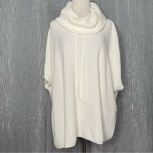 Ann Taylor oversized drawstring cowl neck sweater
